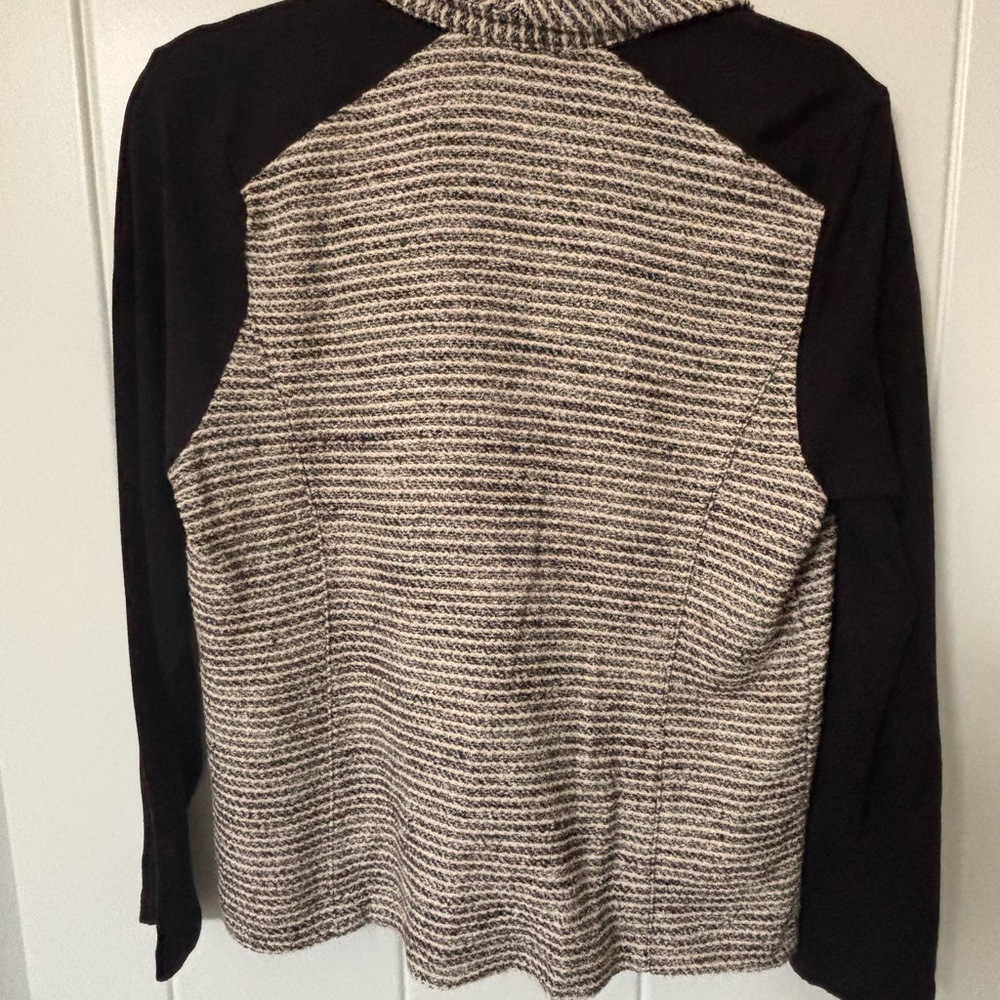 Halogen Black and Cream Striped Blazer NWOT - Picture 4 of 4